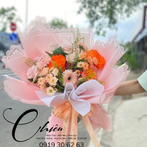 HOA BÓ MIX TONE CAM HỒNG 0256