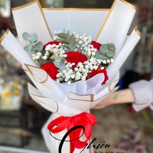 Hoa Bó Đỏ ecudor tone trắng 00116