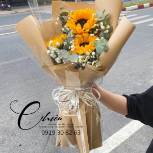 Hoa Bó Hướng Dương tone nâu 00104