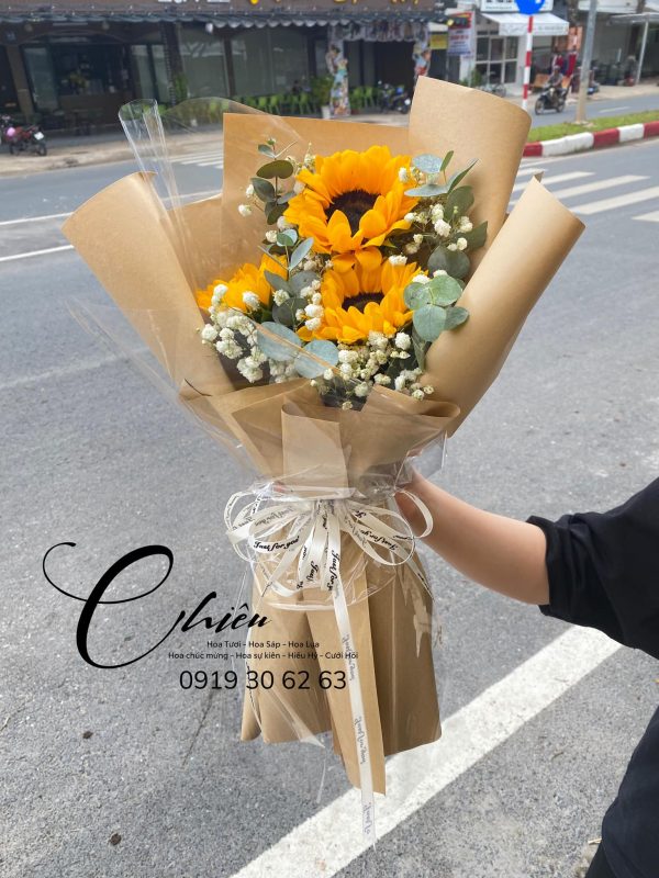 Hoa Bó Hướng Dương tone nâu 00104