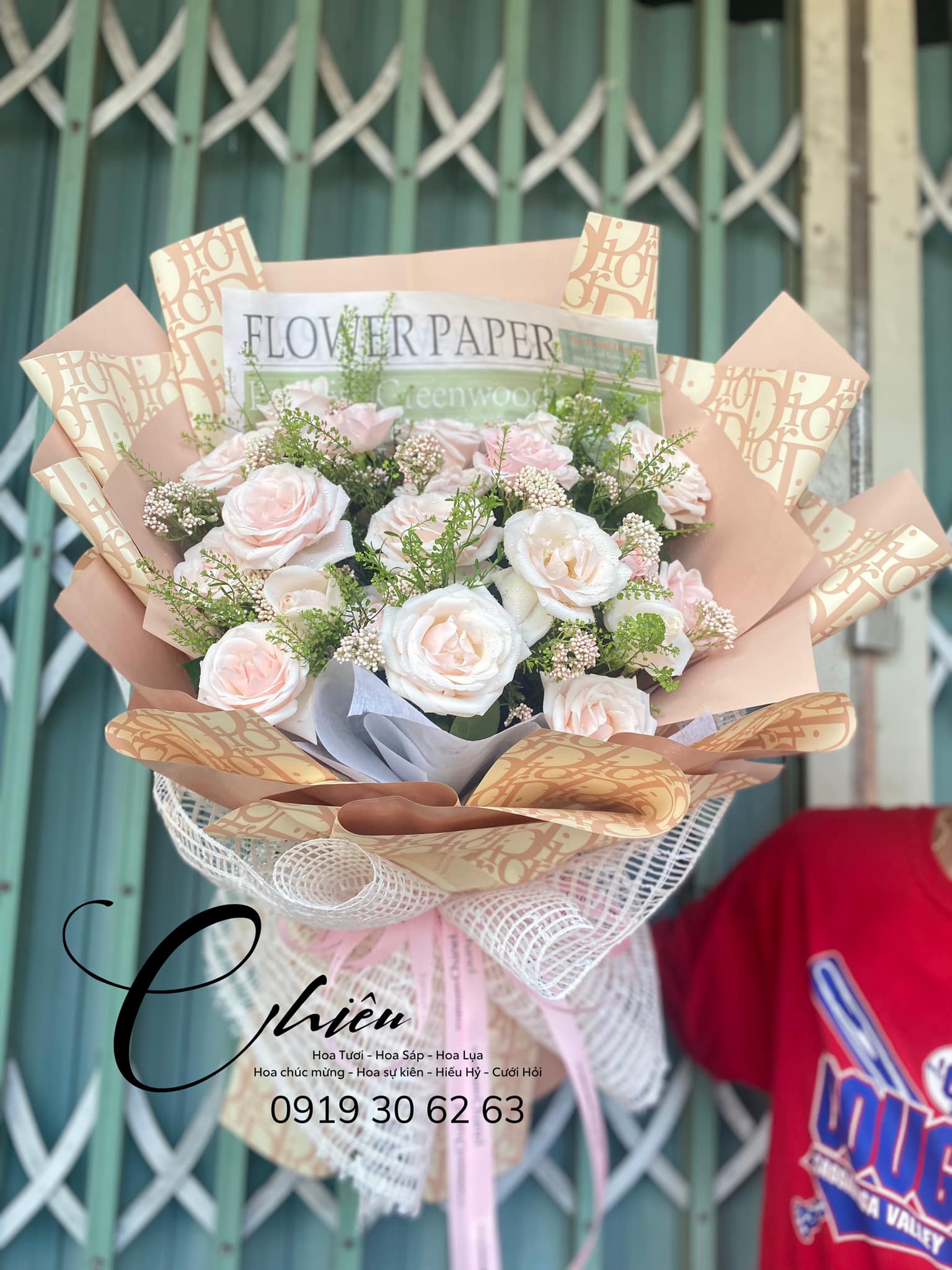 Hoa Bó Pastel tone nâu nhẹ 00115