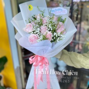 Hoa Bó Pastel tone Trắng 0087