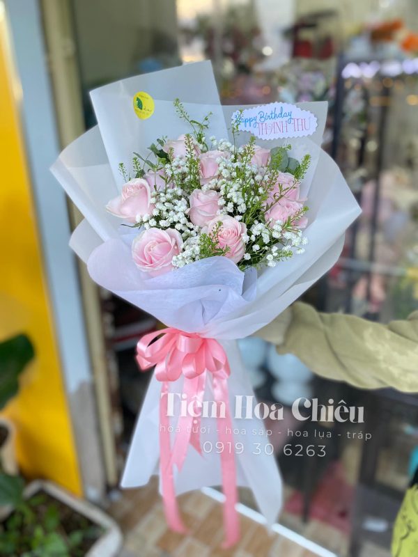 Hoa Bó Pastel tone Trắng 0087