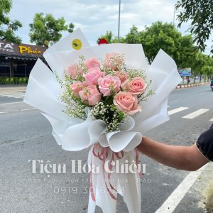 Hoa Bó Pastel Tone Trắng 0070