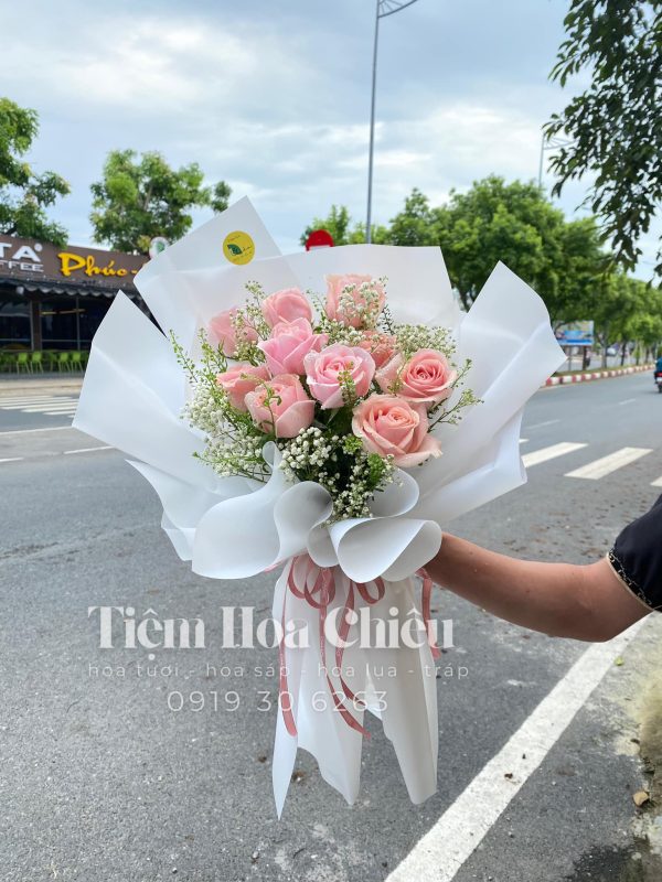 Hoa Bó Pastel Tone Trắng 0070
