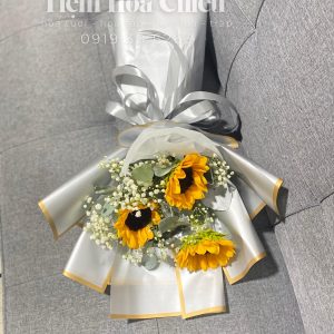 Hoa Bó Hướng Dương tone xám 00107