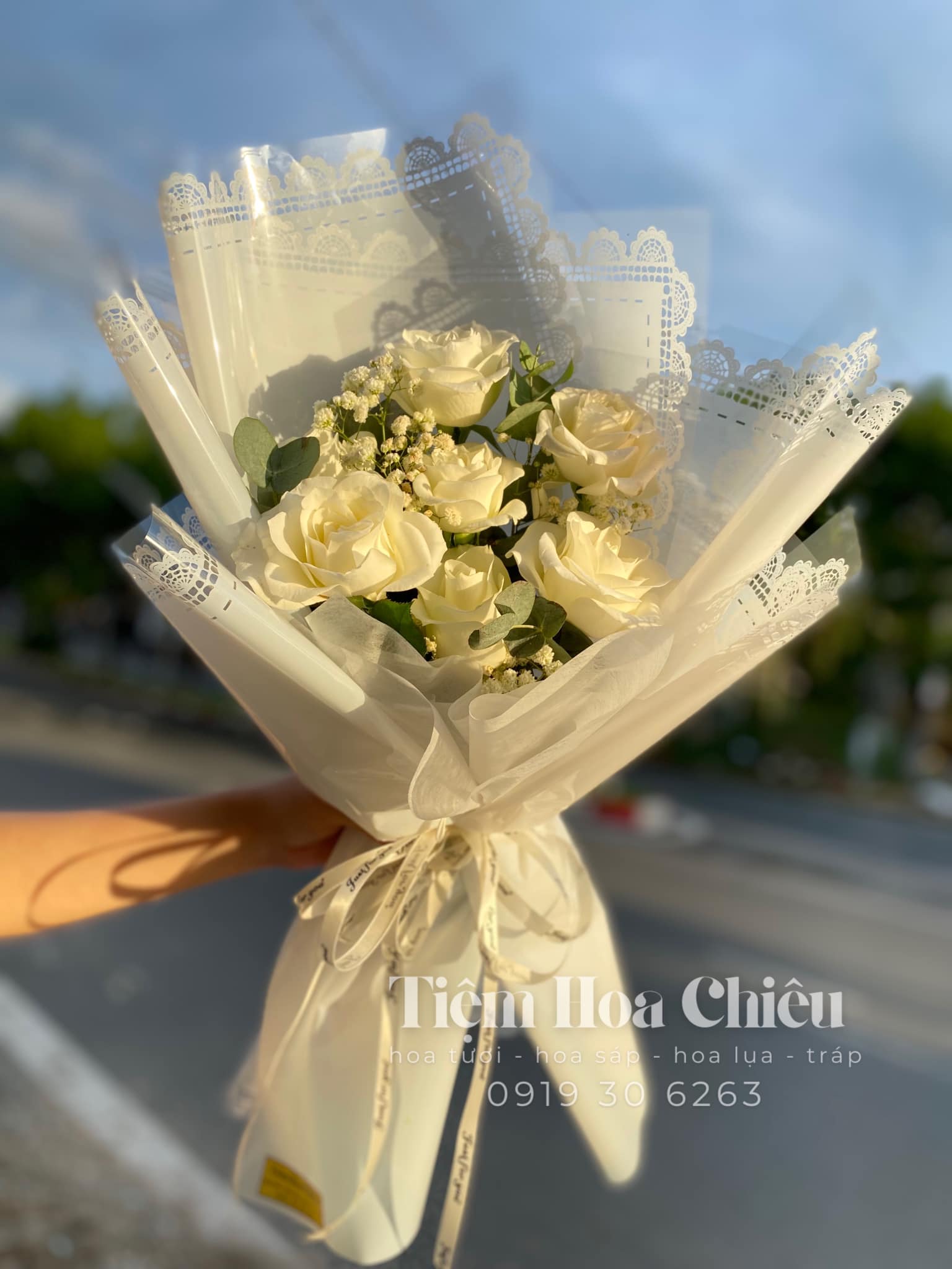 Hoa Bó Hồng Trắng 00111