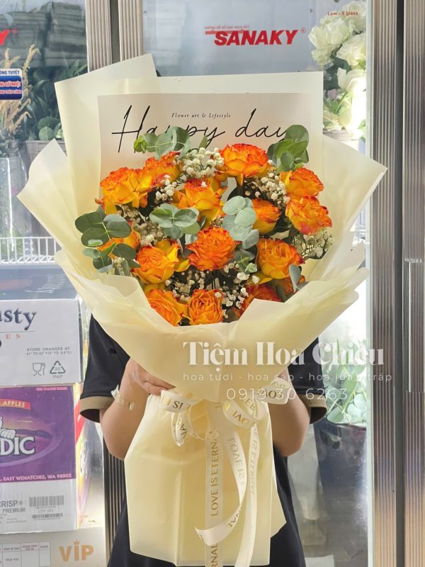 Hoa Bó Quốc Vương Tone Vàng nhạt 00102