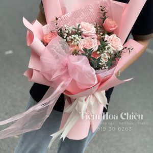 Hoa bó tone hồng 0065