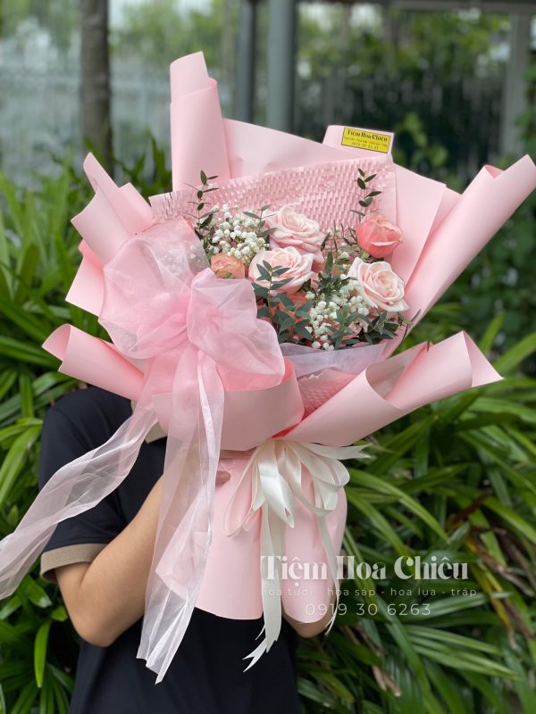 Hoa bó tone hồng 0065