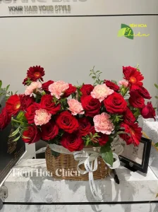 Giỏ hoa tươi giá rẻ khai trương 300K hoa tươi độc đáo, hiện đại và tinh tế