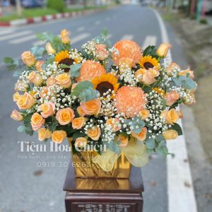 Giỏ Hoa Tone Cam GHD039