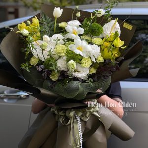 Hoa Tươi Bó Mix Tone Xanh HTB208