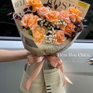 Hoa Tươi Bó Hồng Cam HTB196