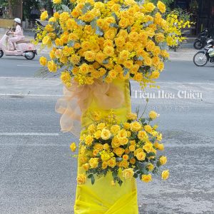 Kệ Hoa Chúc Mừng Tone Vàng KHCM62