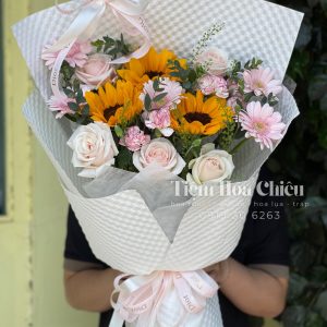 Hoa Tươi Bó Hướng Dương Mix Pastel HTB199