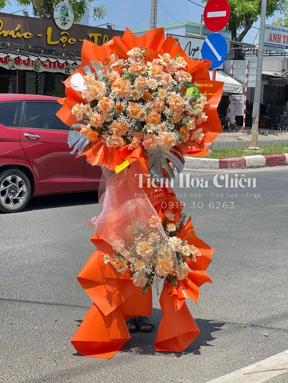 Shop hoa bạc liêu - Đặt kệ hoa khai trương phù hợp với không gian, ngành nghề, mang thông điệp cát lành.